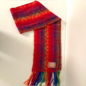 Vibrant Multicolor Fringe Alpaca Scarf